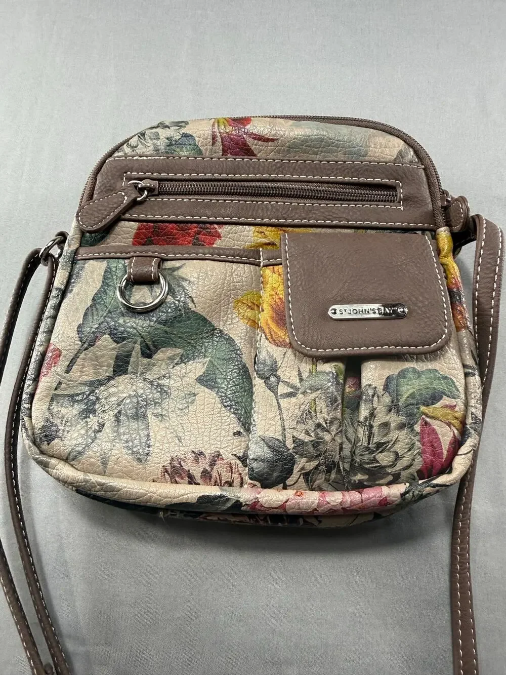 St. John’s Bay Floral Crossbody Faux Leather Print Purse Boho Cottagecore